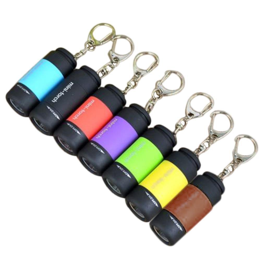 Mini Keychain Flashlight, 50 Lumen USB Rechargeable Small Pocket LED Torch Flashlight (7 pack) 7pcs #B12 - NewNest Australia