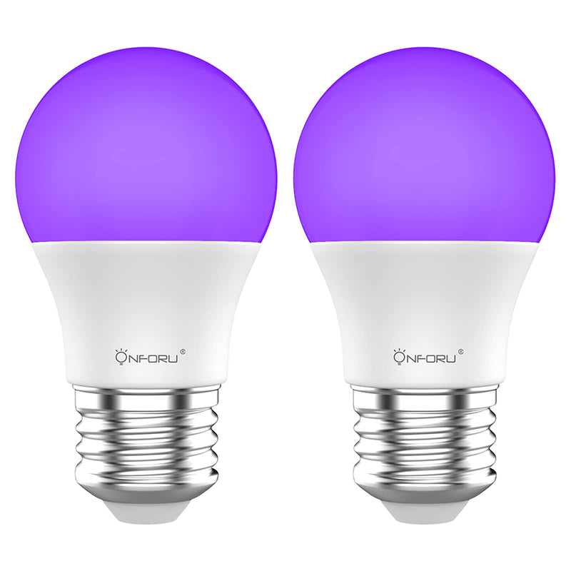 Onforu LED Black Light Bulbs 60W Equivalent, A19 E26 7W Blacklight Bulb for Glow in The Dark, Halloween Lights, 120V, Level 385-400nm, Purple Bulb for Blacklight Party, Body Paint, Fluorescent Poster - NewNest Australia