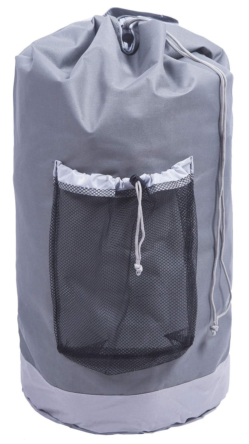 NewNest Australia - Amelitory Large Backpack Laundry Bag with Strong Shoulder Strap Storage Bag Drawstring Closure Gray 