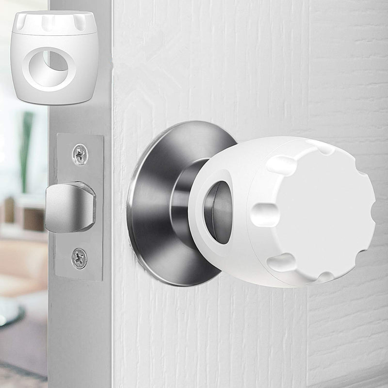 Uxoz Door Knob Safety Cover, 4 Pack Baby Safety Door Handle Cover, Screw Thread Design, Reusable, Reliable Solution to Prevent Kids from Popping Off The Covers 4 Count (Pack of 1) - NewNest Australia