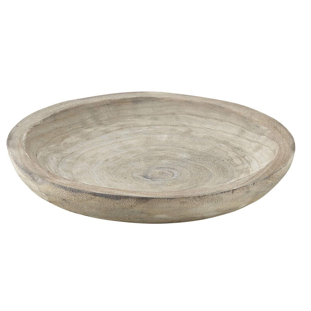 NewNest Australia - Santa Barbara Design Studio Pure Design Hand Carved Paulownia Wood Serving Bowl, Medium, Grey 