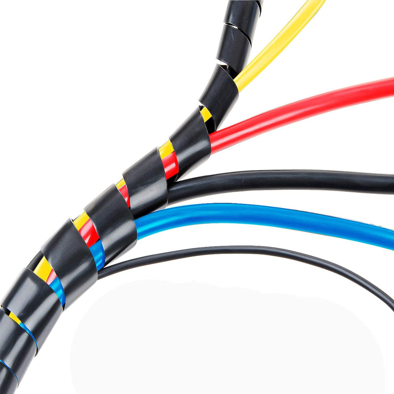 50Ft XHF 1/4" Spiral Cable Wrap 6mm(Wrapping Range:4mm-50mm) Spiral Wire Wrap Cord for Computer Electrical Wire Organizer Sleeve Hose RoHS Black Dia 6MM-Length 15M - NewNest Australia