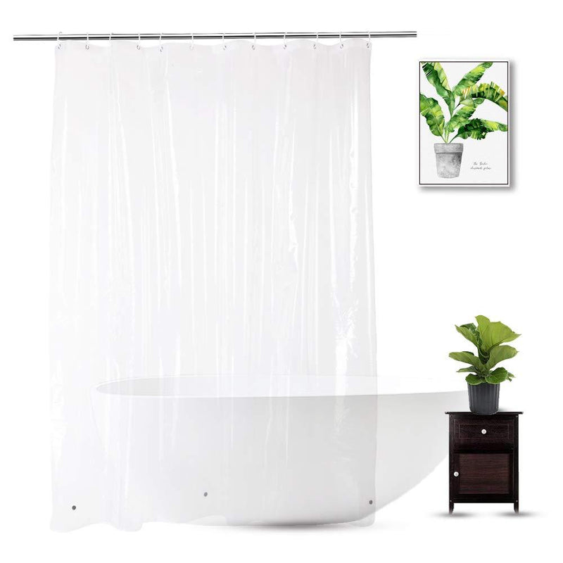 WellColor Clear Shower Curtain Liner 72 x 75 inch, PEVA Heavy Duty Shower Liner with 3 Weighted Magnets, Transparent, 100% Waterproof 72"W X 75"H - NewNest Australia