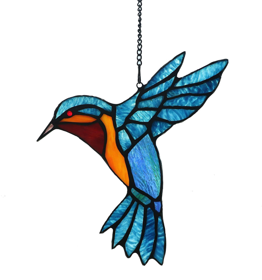 NewNest Australia - Alivagar Stained Glass Bird Window Hangings SunCatcher, 9" x 7 1/2" 