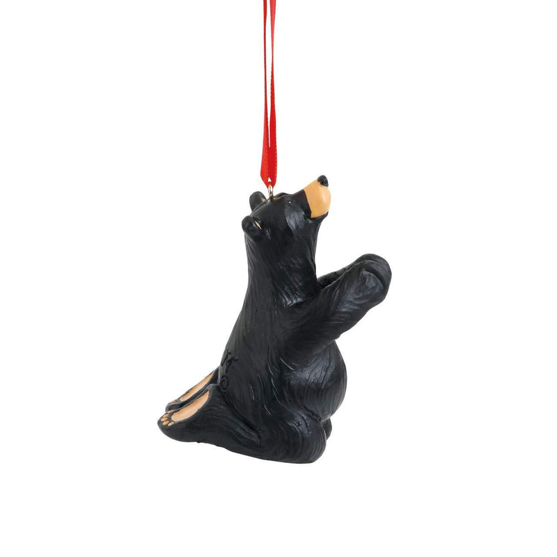 NewNest Australia - Just Pray Bear Midnight Black 3 x 1 Hand Cast Resin Stone Holiday Ornament 