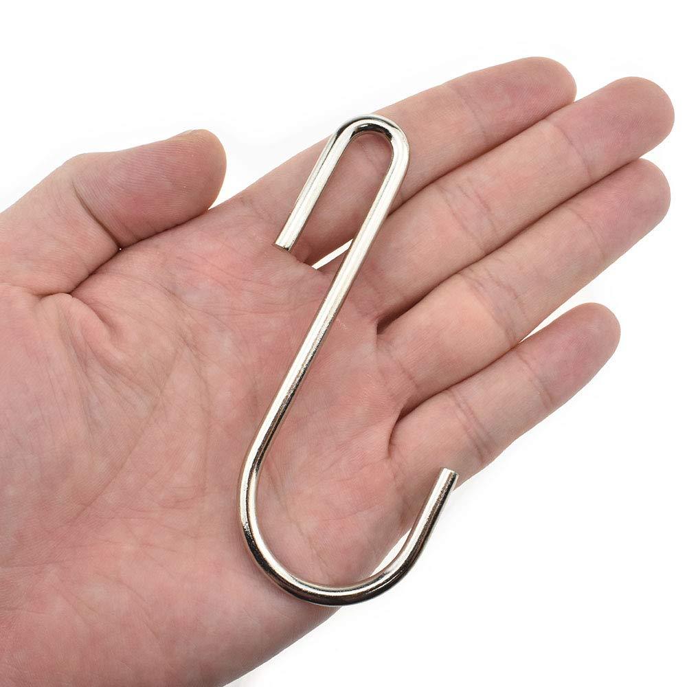 NewNest Australia - LQJ Pro Large S Hooks Anti-Rust Hang Iron Cast Pots and Pans from Wire Rack Shelf Narrow End Don't Come Off 7 Pack 3.7" Length Solid Metal Hang Tools Kitchenware Belt Handbag in Closet Pantry Garden 