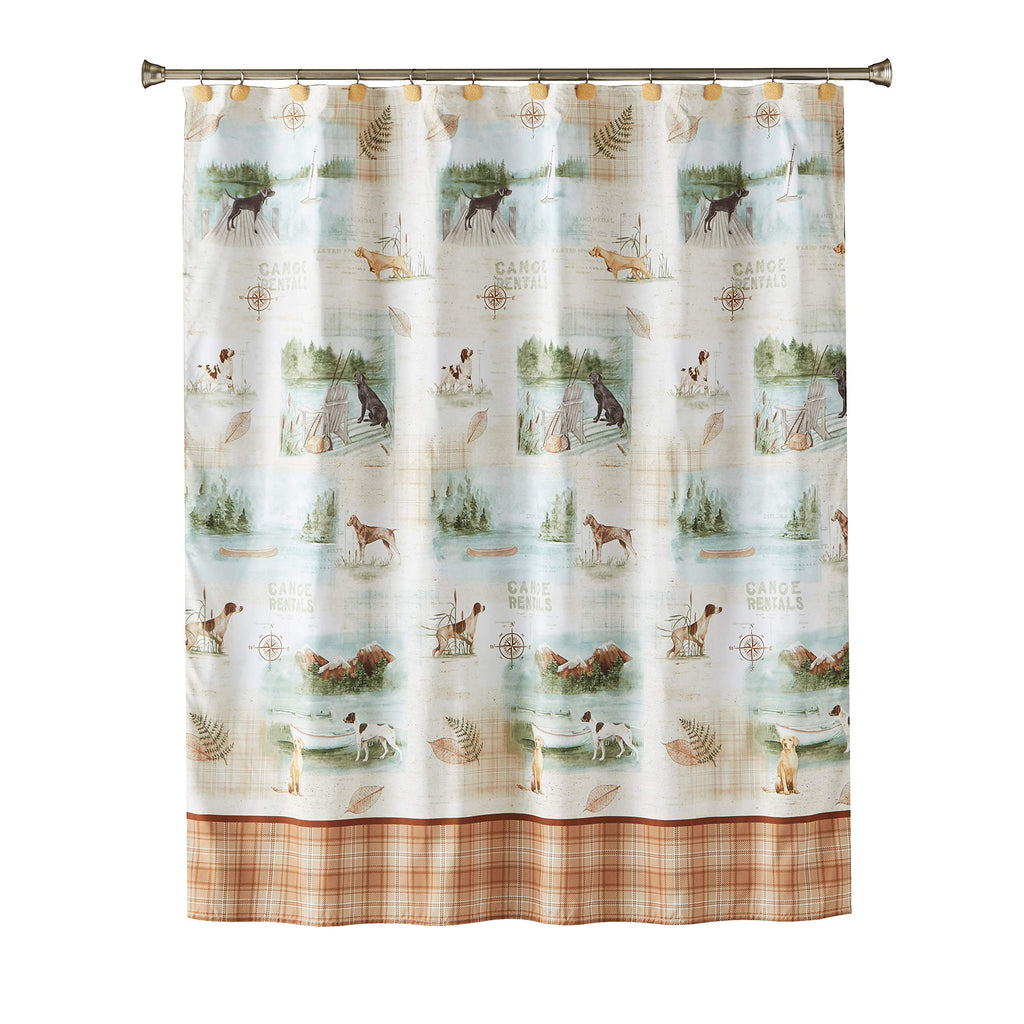 SKL Home by Saturday Knight Ltd. Adirondack Dogs Fabric Shower Curtain, Multicolored - NewNest Australia