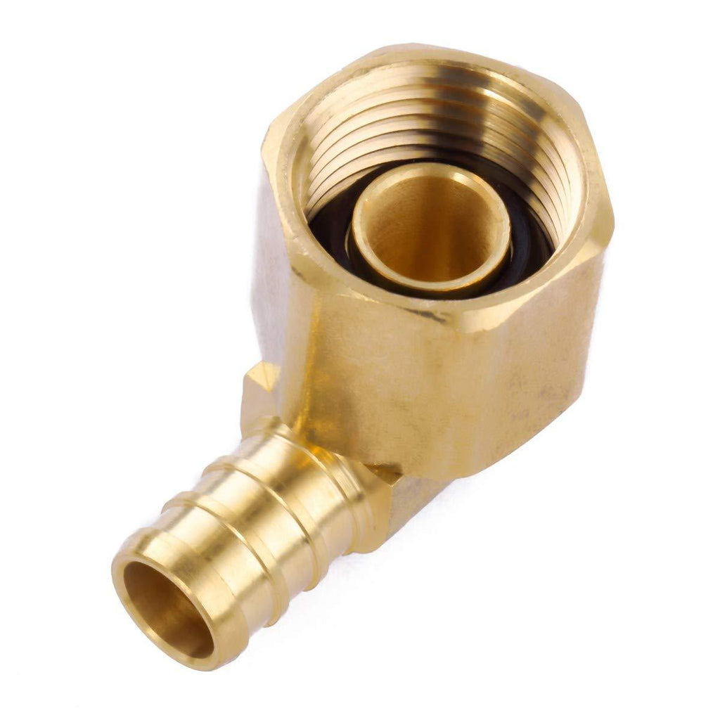 Litorange 2 PCS Lead Free Brass Construction 1/2" by 1/2-Inch Female Threaded PEX Pipe Barb FNPT Swivel Elbow Plumbing Connection Crimp Fittings - NewNest Australia