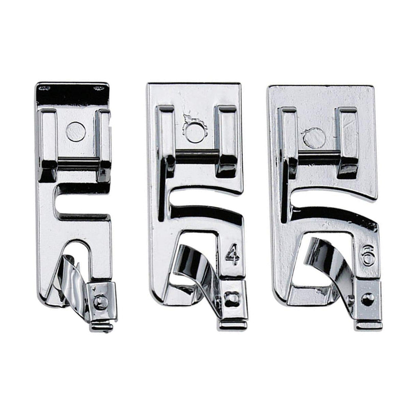 3Pcs Narrow Rolled Hem Sewing Machine Presser Foot Set (3mm, 4mm and 6mm) for All Low Shank Snap-On Singer, Brother, Babylock, Euro-Pro, Janome, Kenmore, White, Elna Sewing Machines - NewNest Australia