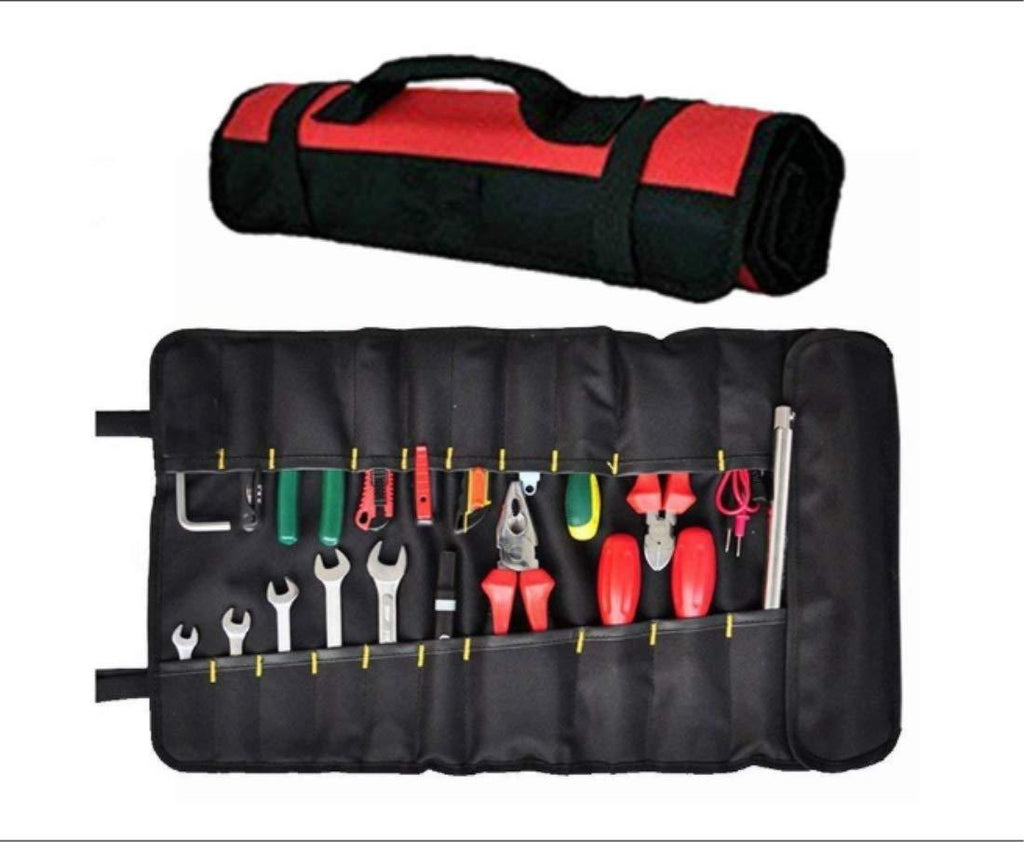 32 Pocket Tool Roll Organizer - Wrench Organizer & Tool Pouch - Wrench Roll Includes Pouches for 10 Sockets Pouch Kit for for electricians, mechanics, handyman or any other professional (Black) - NewNest Australia