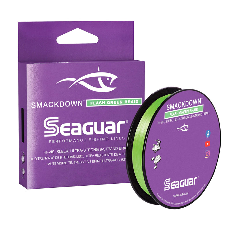 Seaguar Smackdown Hi Vis Flash Green 8 Strand Performance Braid Fishing Line – Thinner, No Stretch, Ultra Strong and Abrasion Resistant - Super Sensitive 30-Pounds/150-Yards - NewNest Australia