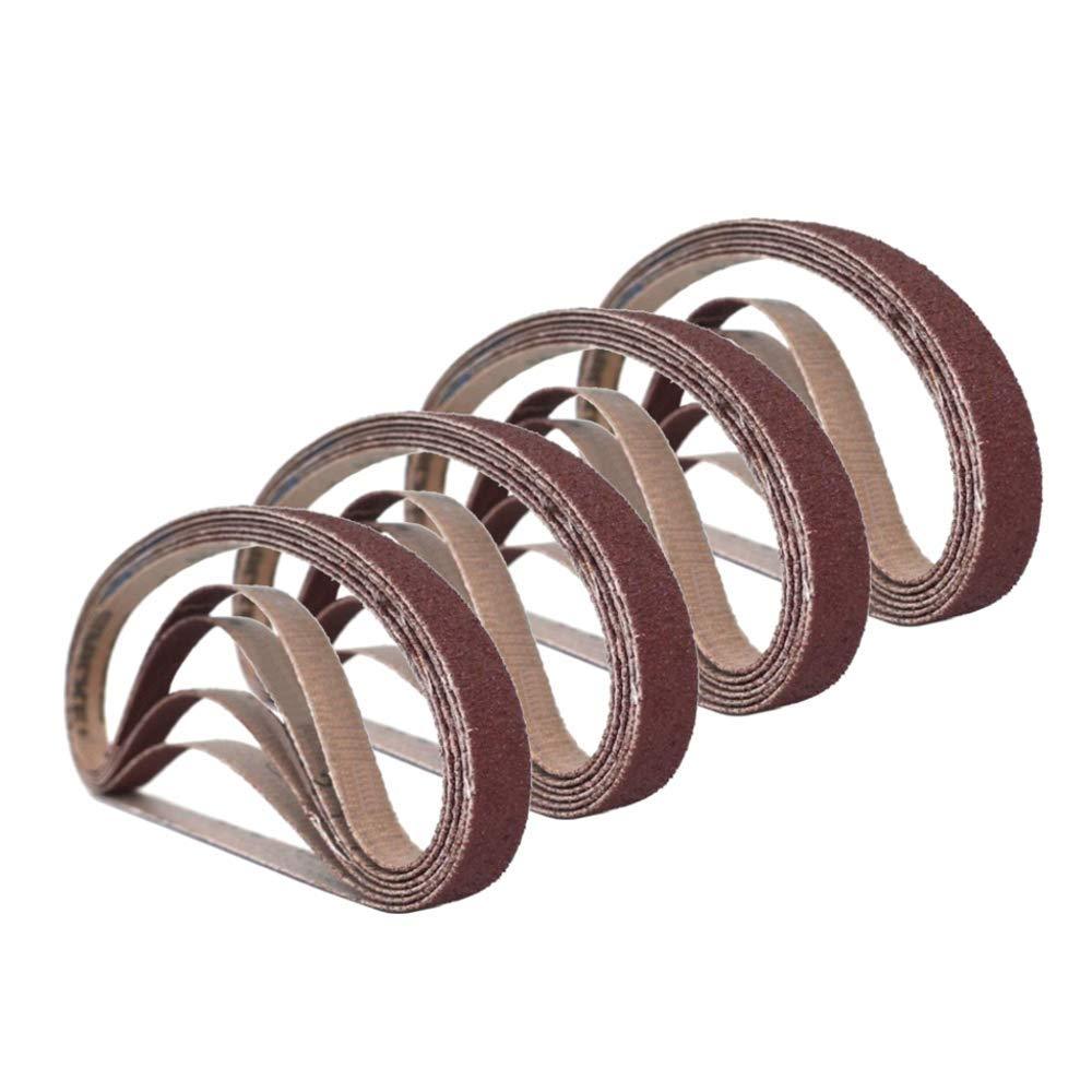 1/2 Inch x 18 Inch Sanding Belts, 4 Each of 60/80/120/180/240 Grits, Belt Sander Tool for Woodworking, Metal Polishing, 20 Pack Aluminum Oxide Sanding Belt - NewNest Australia