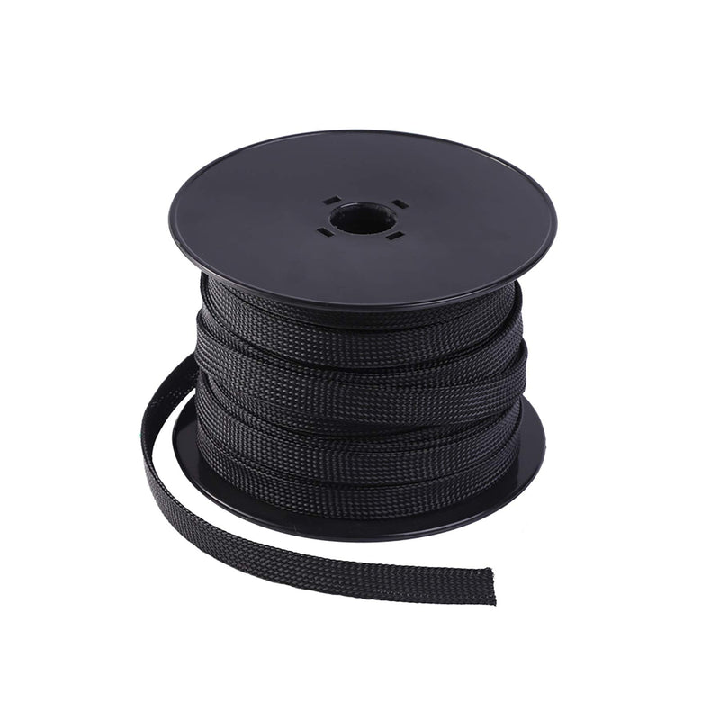Keco 100ft – 1/4 inch PET Braided Expandable Cable Sleeve – Wire Sleeving for Audio Video and Other Home Device Cable Automotive Wire - Black 1/4"-100ft - NewNest Australia