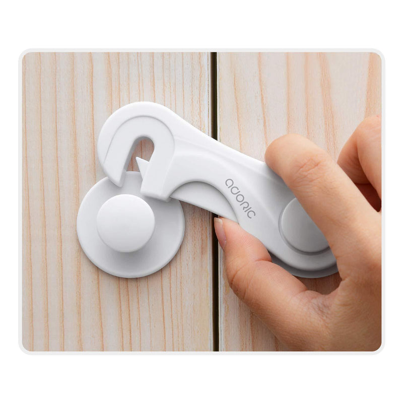 Cabinet Locks - Adoric Life Child Safety Locks 4 Pack - Baby Safety Cabinet Locks - Baby Proofing Cabinet Kitchen System with Strong Adhesive Tape White - NewNest Australia