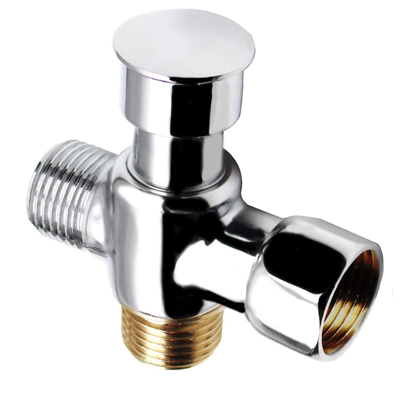 YOO.MEE Shower Arm Diverter for Fixed Shower Head and Handheld Shower Combo Together, Solid Brass, w/ 1/2'' Standard Connections, Pressing Button to Switch Shower Model, Polished Chrome - NewNest Australia