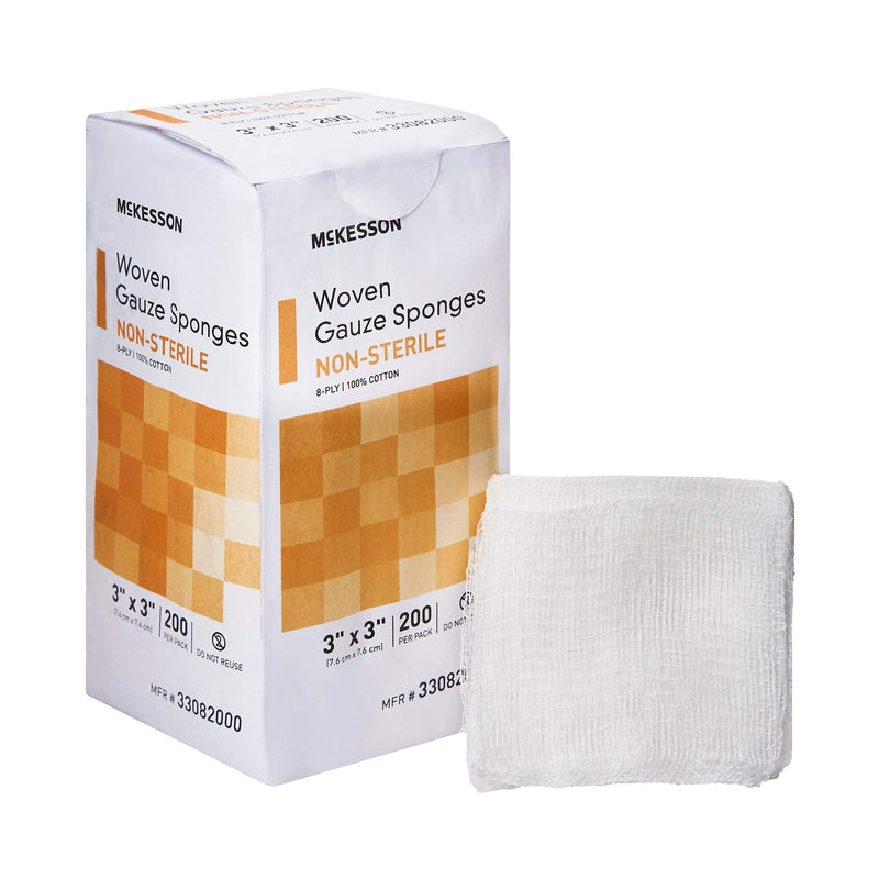 McKesson Woven Gauze Sponges, Non-Sterile, 8-Ply, 100% Cotton, 3 in x 3 in, 200 Per Pack, 1 Pack 3 X 3 Inch ( 200 Count ) - NewNest Australia