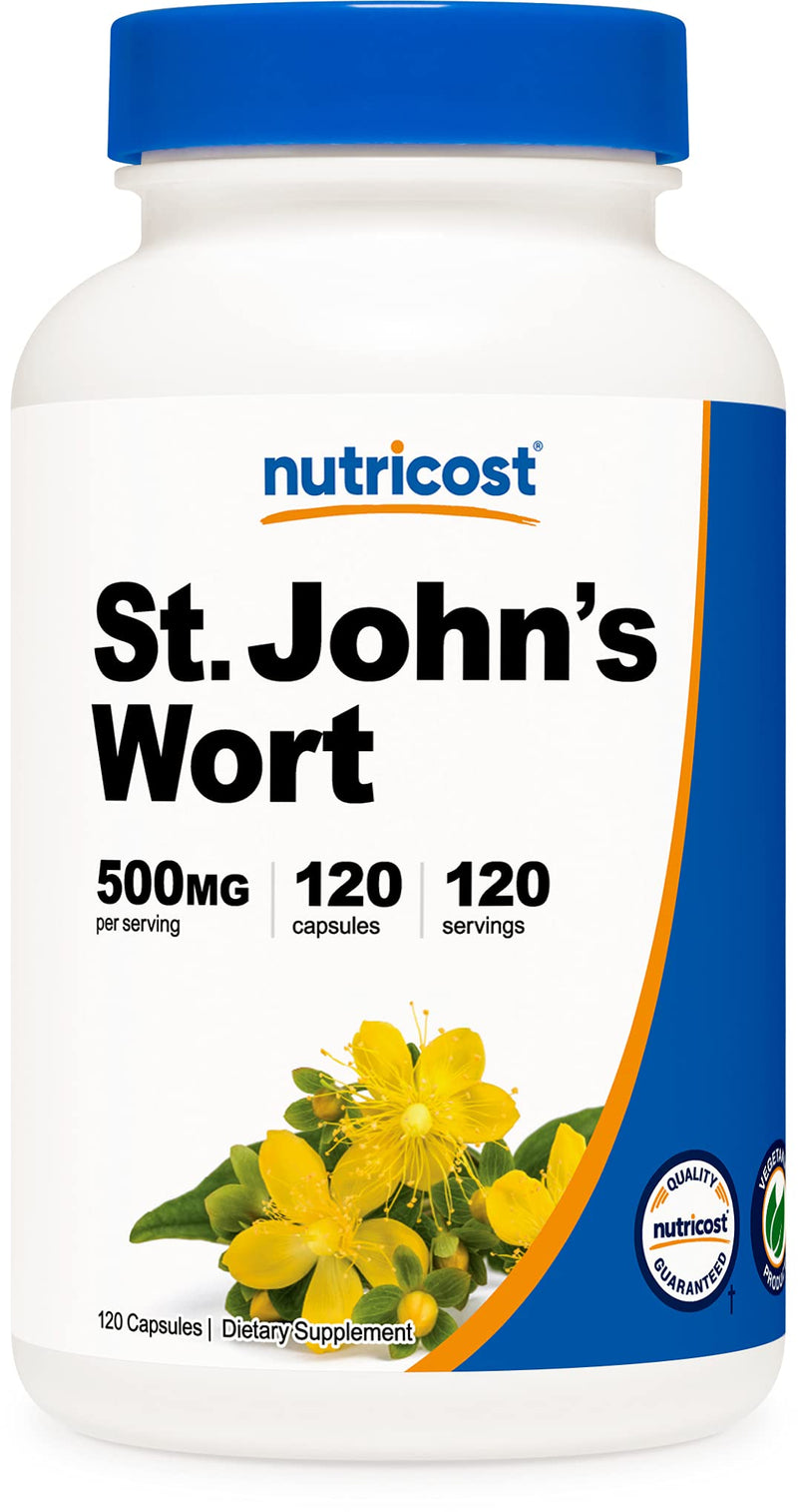 Nutricost St John’s Wort Capsules (500mg) 120 Capsules - Vegetarian, Gluten Free and Non-GMO - NewNest Australia