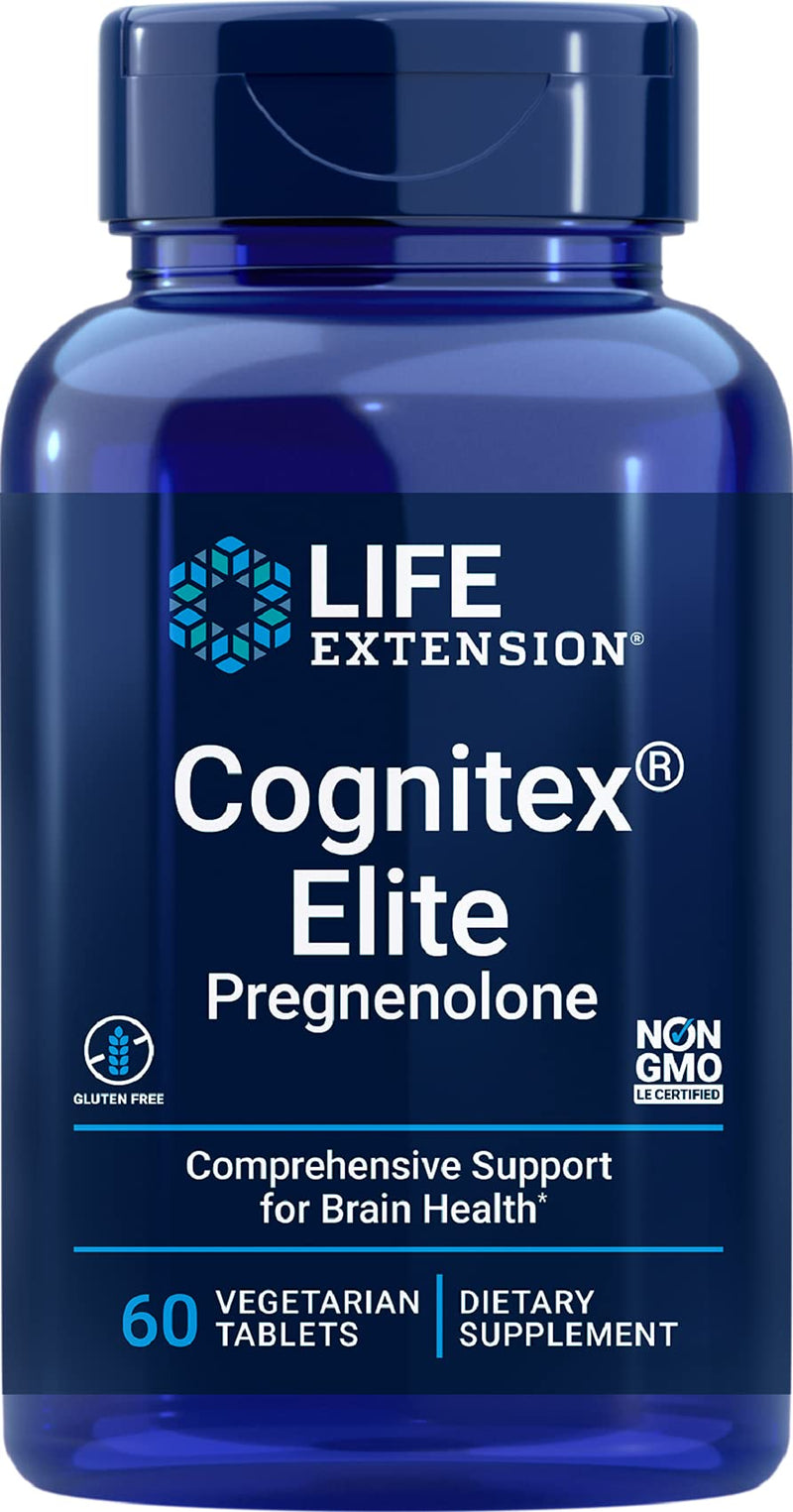 Life Extension Cognitex Elite Pregnenolone 60 Vegetarian Tablets, Multi-Nutrient Formula for Brain Health Support, Nutrition For Memory, Focus, Attention & Cognitive Performance - Non-GMO, Gluten-Free - NewNest Australia