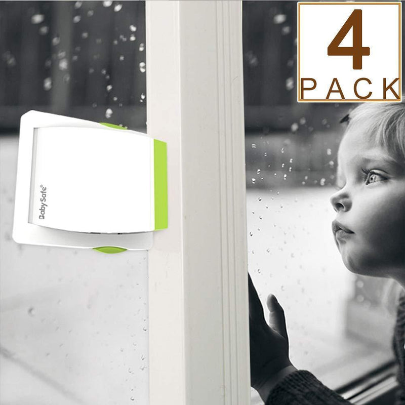 4 Pack Sliding Glass Door Locks for Child Safety, Baby Proof Closets, Sliding Window Locks, with Strong Adhesive Tape, No Screws or Drills, Easy Clean Green - NewNest Australia