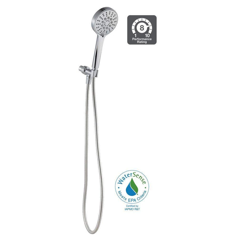 Modern 6-Spray Handheld Showerhead Kit with Pause Feature in Chrome - NewNest Australia