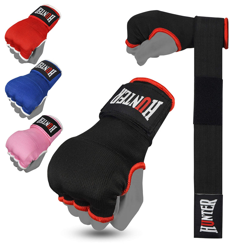 HUNTER Gel Padded Inner Gloves with Hand Wraps for Boxing (Comes in Pair) Black S/M - NewNest Australia