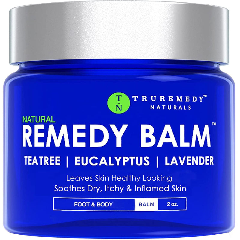 Remedy Tea Tree Oil Balm - Cream for Athletes Foot, Jock Itch, Ringworm, Eczema, Nail Issues, Rash, Skin Irritation - Ointment for Dry, Itchy Skin - Foot & Body Balm with Lavender & Eucalyptus - 2 Oz - NewNest Australia