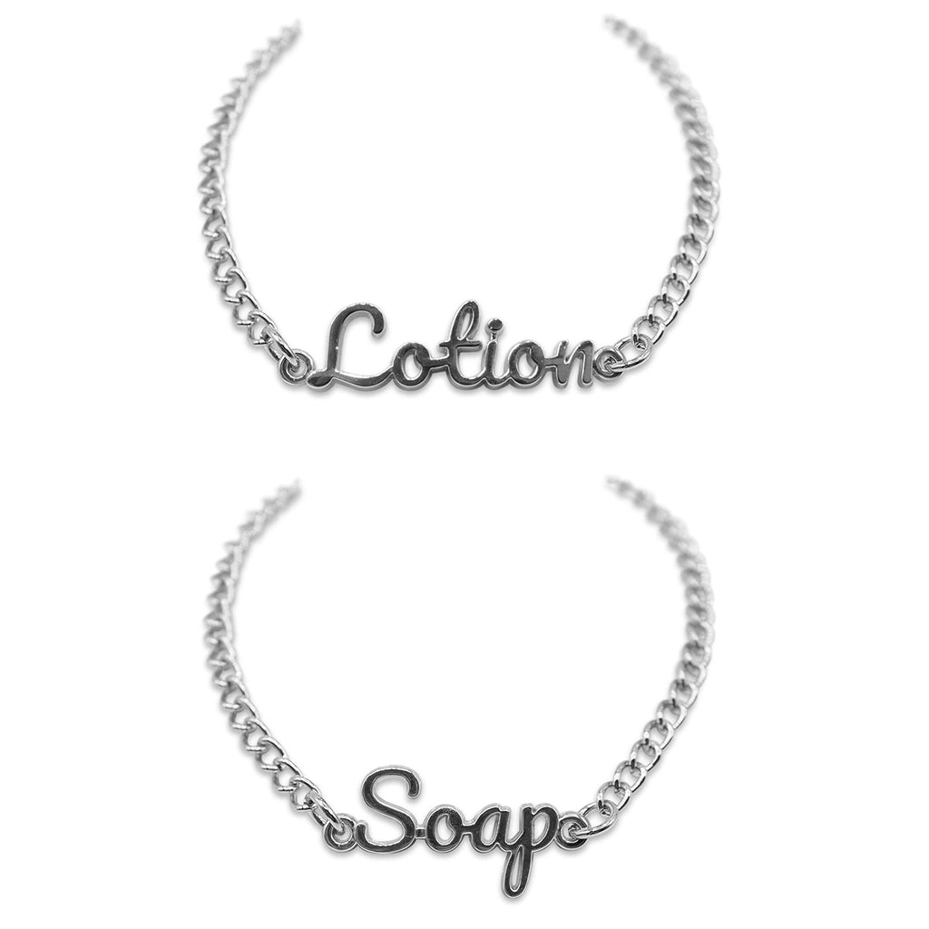 Lotion and Soap Dispenser Labels Tags (2 pcs Set) - Silver - Bottle Charm Sliver - NewNest Australia