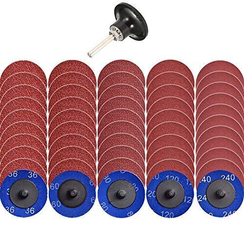 NYXCL 50Pcs Roloc Quick Change Discs set, 2 inch A/O Sanding Discs with 1/4" Holder, for Die Grinder Surface Prep Strip Grind Polish Finish Burr Rust Paint Removal，Surface Conditioning Discs 50Pcs Mixup - NewNest Australia