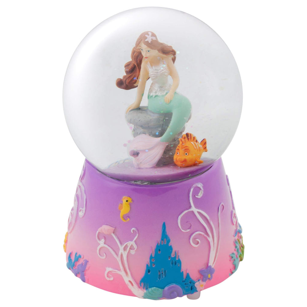 NewNest Australia - Elanze Designs Mermaid and Fish on Lilac Musical 80MM Water Globe Plays Tune by The Beautiful Sea 