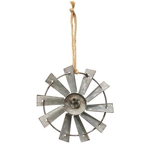 NewNest Australia - CWI Gifts Metal Windmill Ornament with Jute Hanger, 4 inch 