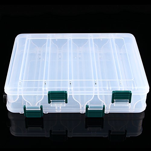 Tackle Box, Double Sided Plastic Fishing Storage Box Lure Boxes with 12 Compartments for Fishing Accessories Kit - NewNest Australia