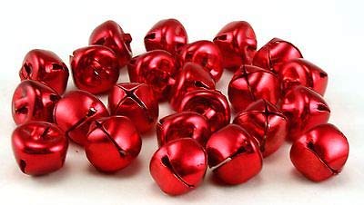Pack of 50 pcs 1 Inch Christmas Jingle Bells for Holiday Decoration and DIY Craft Bells (Red) Red - NewNest Australia