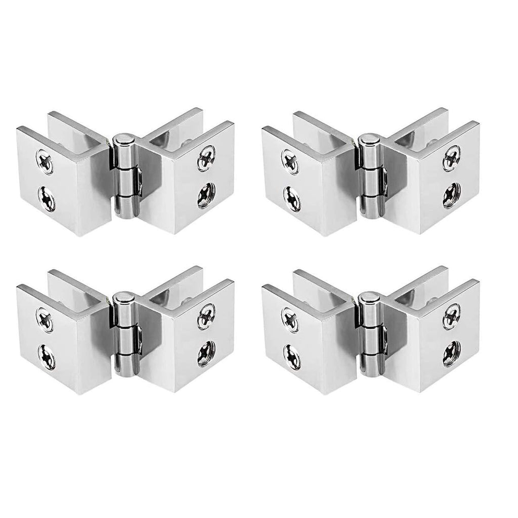 WEIJ Bilateral 180 Degree Glass Door Cupboard Showcase Cabinet Clamp Glass Hinge Replacement Parts, Pack of 4 - NewNest Australia