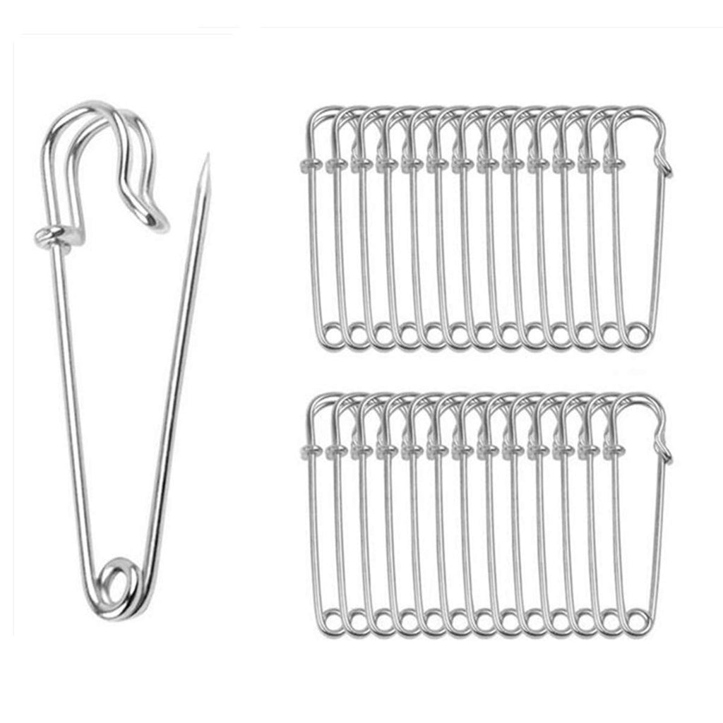 ReachTop Pack of 30 Large Safety Pins, 2.76" Heavy Duty Blanket Pins Bulk Steel Spring Lock Pins Fasteners for Blankets Crafts Skirts Kilts Brooch Making - NewNest Australia