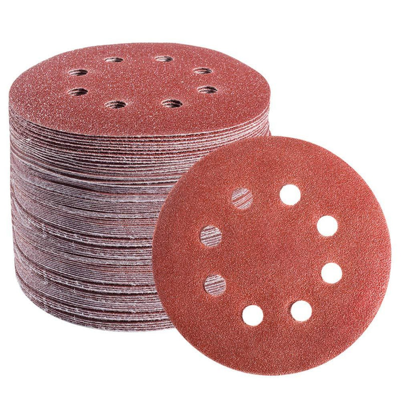 S SATC 72 PCS 5 Inch 8 Hole Hook and Loop Adhesive Sanding Discs Sandpaper for Random Orbital Sander 40 60 80 120 180 240 320 grits 72pcs 5 inch - NewNest Australia