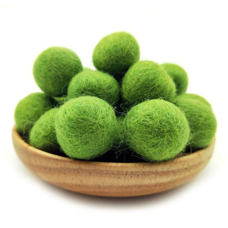 NewNest Australia - Felt Wool Beads Balls Pom Pom Handmade DIY for Craft Dream Catcher Baby Moile Pompom Home Decor Nursery Party Props (Green 20mm 30pcs) Green 20mm 30pcs 