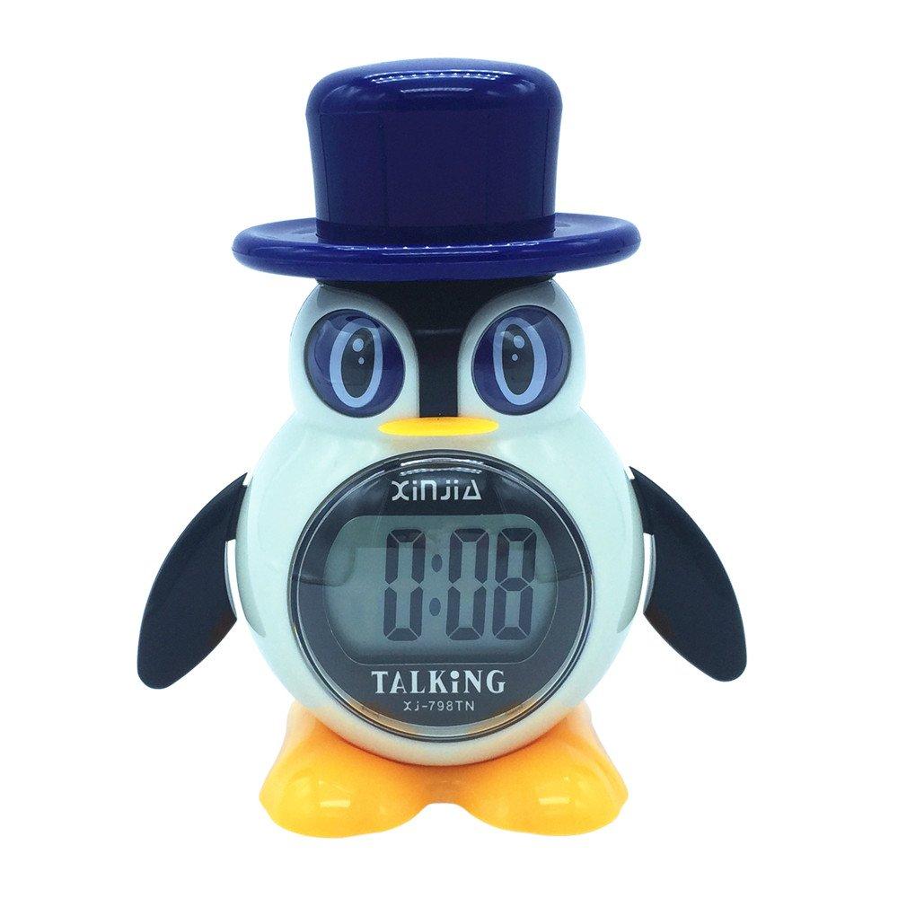 NewNest Australia - Spanish Talking LCD Digital Alarm Clock Penguin Shape Gifts for Children 