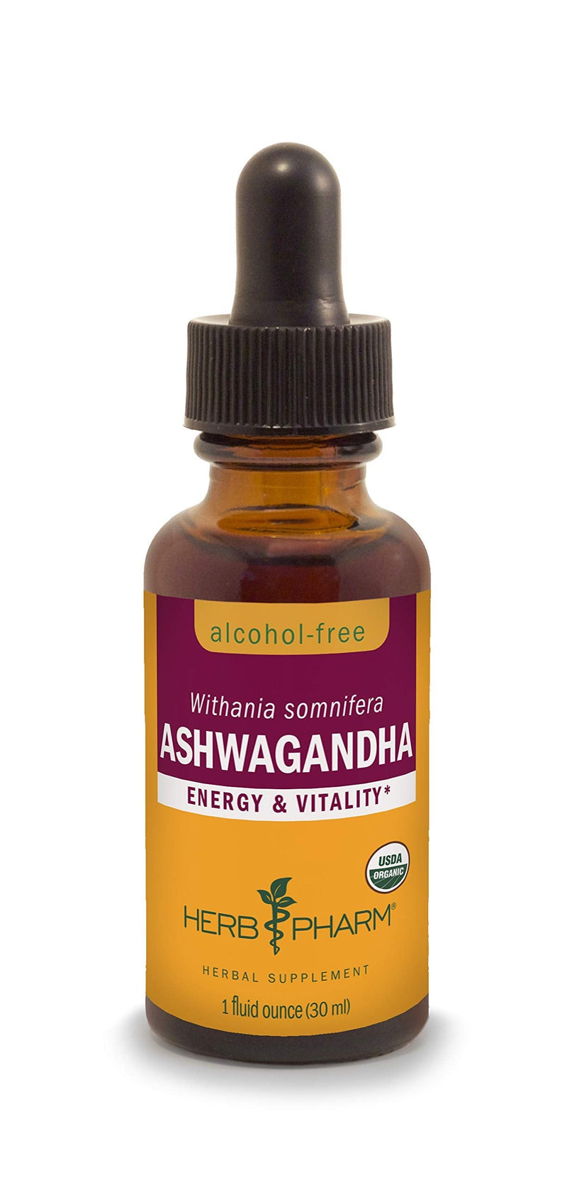 Herb Pharm Certified Organic Ashwagandha Extract Drops for Traditional Support for Energy and Vitality, Alcohol-Free Glycerite, 1 Oz 1 Fl Oz (Pack of 1) - NewNest Australia