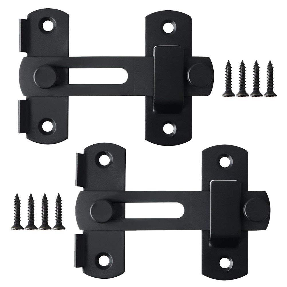 Black Flip Latch Gate Latches Uspacific Stainless Steel Sliding Safety Door Bolt Latch Lock for Pet Gate Cabinet Furniture Window Brushed Finish-Set of 2 - NewNest Australia