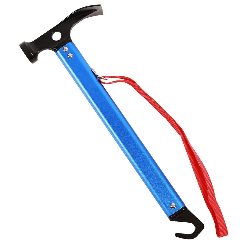 REDCAMP Aluminum Camping Hammer with Hook, 12" Portable Lightweight Multi-Functional Tent Stake Hammer for Outdoor,Black/Red/Orange/Blue Blue - NewNest Australia