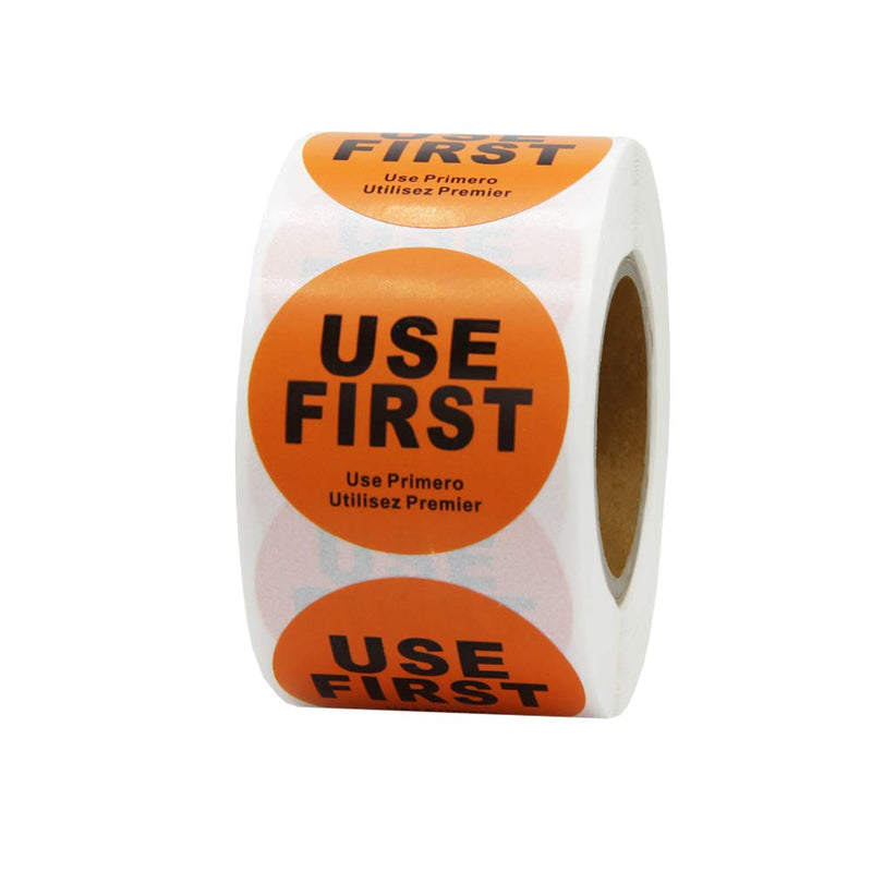 Hcode 1.5 inch “Use First” Inventory Control Label Permanent Adhesive Restaurant Quality Food Labels Orange - NewNest Australia