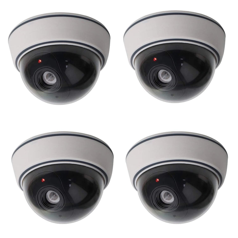 Lebote (4 Pack) Fake Dummy Security Camera CCTV Dome Camera with Flashing Red LED Light Dummy Surveillance Camera Outdoor Indoor Use for Home Security - NewNest Australia