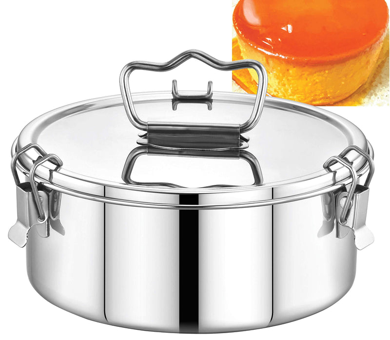 EasyShopForEveryone Stainless Steel Flan Mold 63 oz, Ergonomic Handle for Easy Lifting, Compatible with Instant Pot 6 qt [3qt, 8qt avail], Pot in Pot Cooking, Bakeware, Pressure Cooker Accessories 7.5" x 3.5" – 63 FL. OZ - NewNest Australia