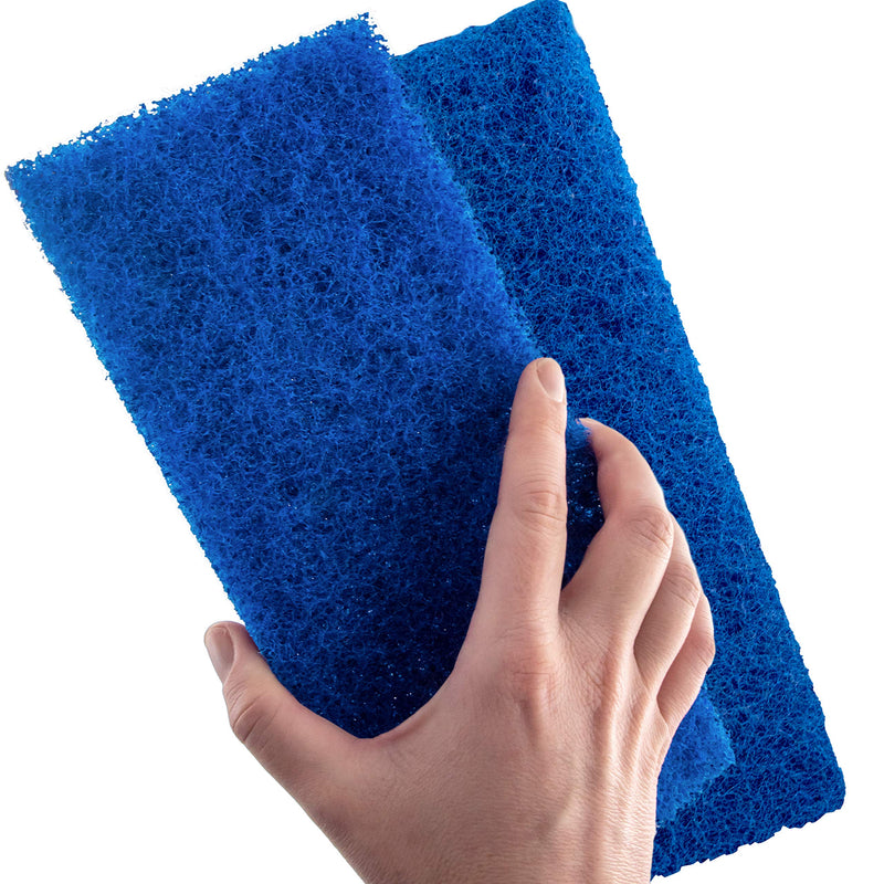 Medium Duty XL Blue Scouring Pad 2 Pack. 10 x 4.5in Large Multipurpose Nylon Scrubbing Sponges. Clean Kitchens, Bathrooms, Counters and Floors to Erase Grime and Make Surfaces Sparkle 1 - NewNest Australia