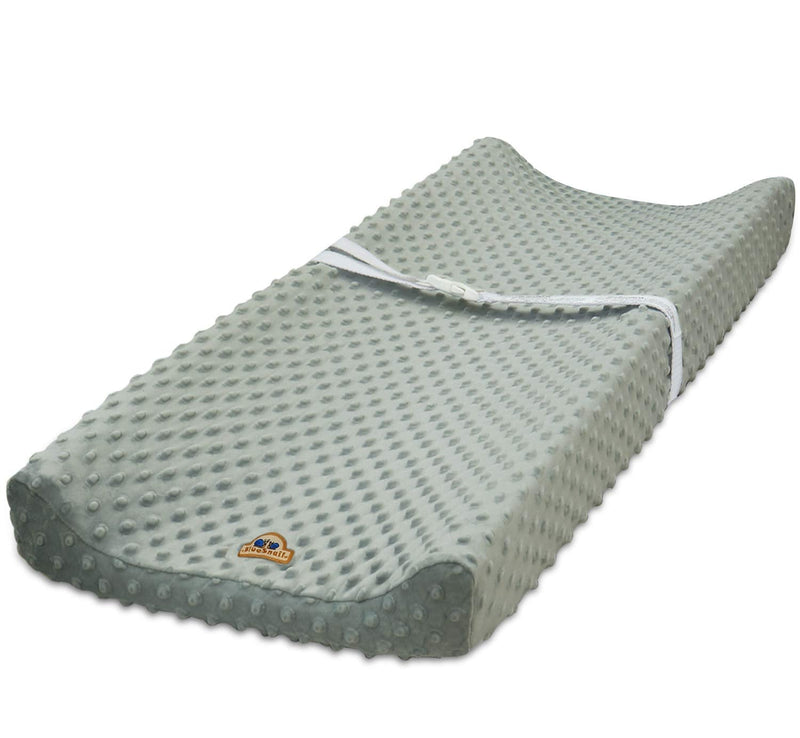 BlueSnail Ultra Soft Minky Dot Changing Pad Cover (Gray) gray 16x32 Inch (Pack of 1) - NewNest Australia