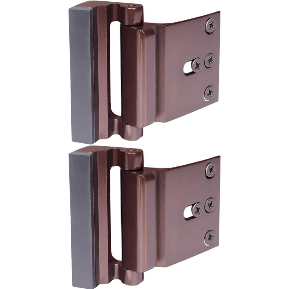 Reinforcement Lock,Child Proof Door Lock, Home Security Lock for Inward Swinging Door Withstand 800 lbs Door Latch Double Safety Security Protection for Your Home (2Pack Door Security Lock) Bronze-2pack Door Security Lock - NewNest Australia