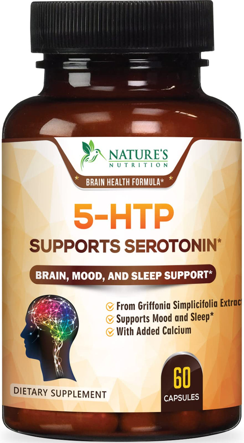 5-HTP 200mg Capsules - Extra Strength Support for Stress, Bottled in USA, Best 5-Hydroxytryptophan Supplement for Men and Women, Supports Mood - 60 Capsules 60 Count (Pack of 1) - NewNest Australia