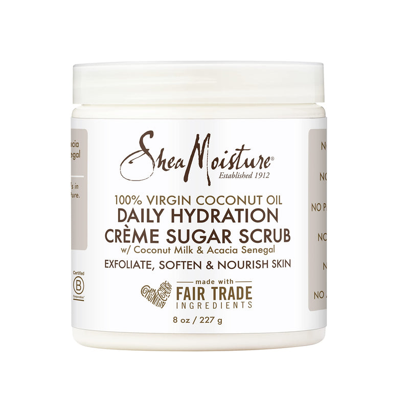 Shea Moisture Skin Care, Daily Hydration Crème Sugar Scrub with Virgin Coconut Oil, Coconut Milk & Acacia Senegal, Gluten Free Exfoliating Body Scrub, Soften & Nourish Skin, 8 Oz. - NewNest Australia