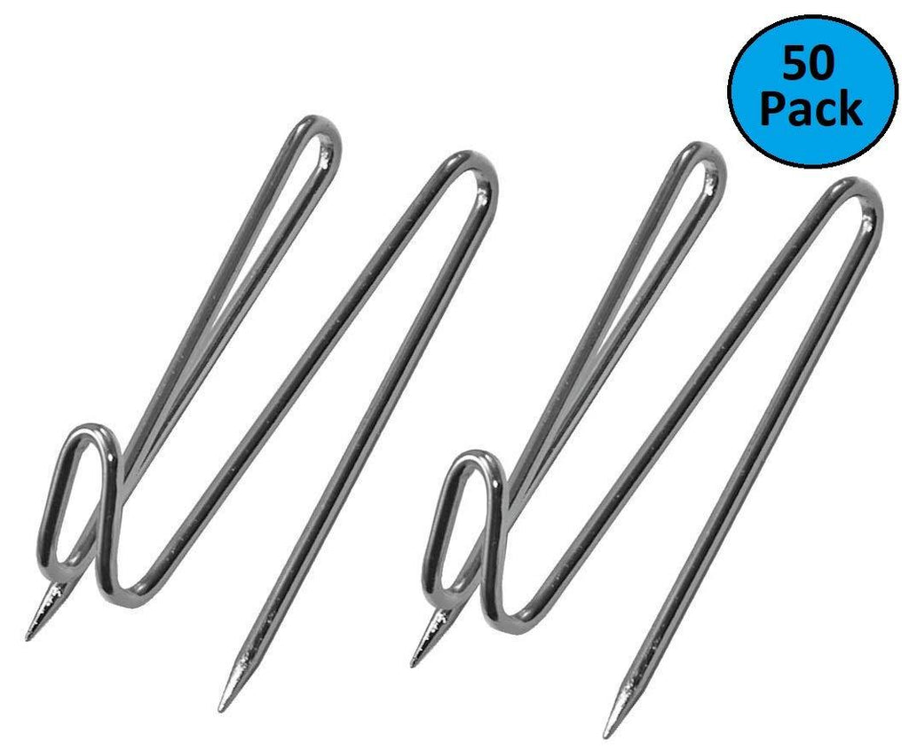 NewNest Australia - 1InTheOffice Panel Wall Wire Hooks, Silver, 50 Hooks per Pack 