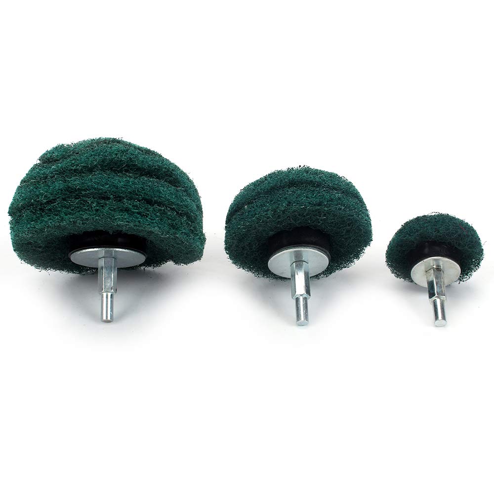 3Pcs 3" 120Grit Abrasive Mounted Polishing Pad Buffing Wheel Green Mushroom Grinding Head with 6mm Shank Pack of 10Pcs for Metal Aluminum,Stainless,Jewelry,Wood,Plastic,Ceramic,Glass,etc 75mm - NewNest Australia